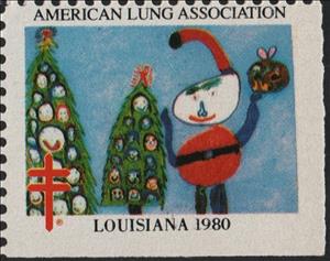 Stamp, American Lung Association, Louisiana, Cinderellas,  , Charity, Christmas, Tuberculosis / TBC