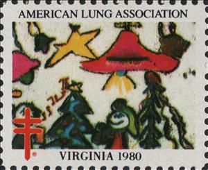 Stamp, American Lung Association, Virginia, Cinderellas,  , Charity, Christmas, Tuberculosis / TBC