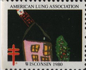 Stamp, American Lung Association, Wisconsin, Cinderellas,  , Charity, Christmas, Tuberculosis / TBC