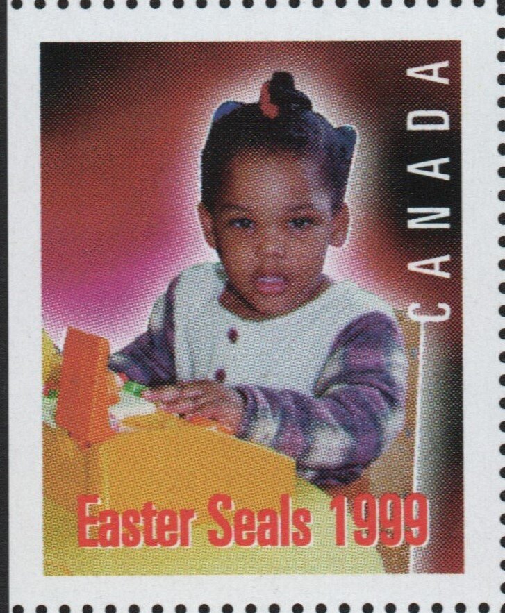 Easter Seal 1999 - Girl playing with toy