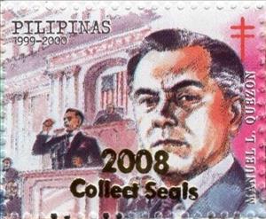 Stamp, Manuel L. Quezon, Cinderellas,  , Famous People