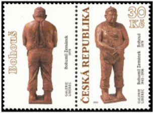 Stamp with Attached Label, Bohouš, by Bohumil Zemánek, Czech Republic,  , Art, Sculptures