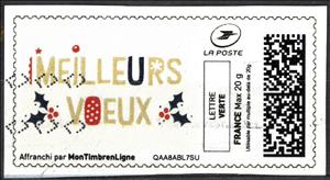 Stamp, Best Wishes 2. Meilleurs Voeux, France,  , Christmas