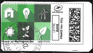 Stamp, Green Eco Symbols, France,  , Environment Protection, Symbols