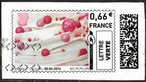 Stamp, Ice cream with Pink Pearls, France,  , Food