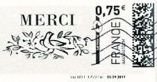 Merci with bird and leaves