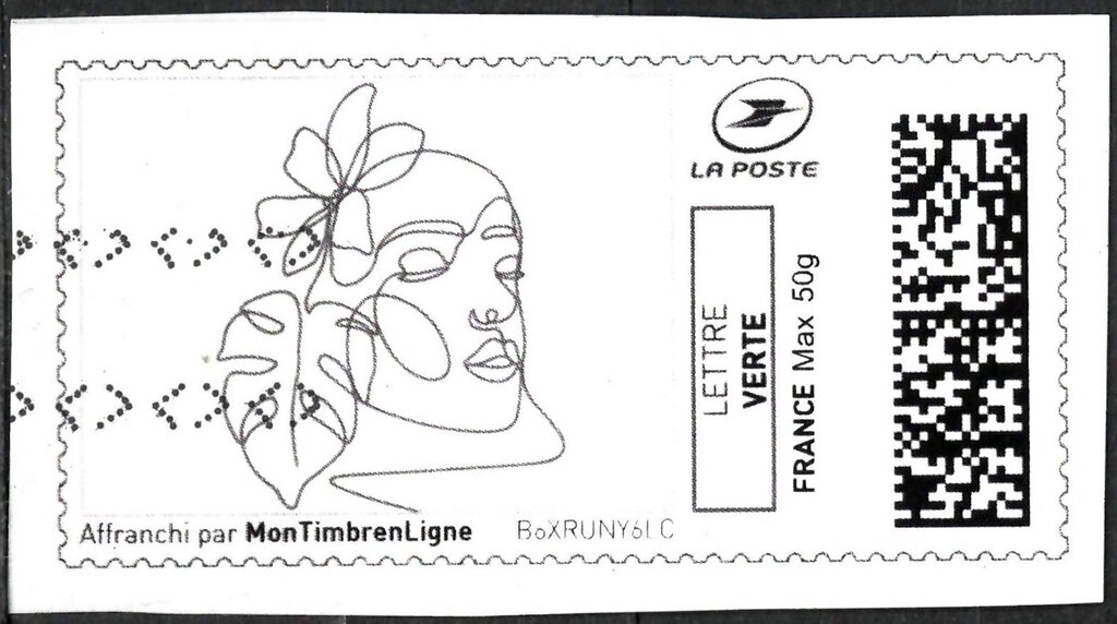 Monstera Leaf and Woman's head with a big bow in her hair