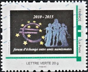 Stamp, Numismates Exchange Forum 2010-2015, France,  , Euro, Numismatic Exhibitions, Numismatics