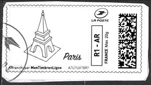 Stamp, Paris Eiffel Tower, France,  , Towers