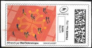 Stamp, Parterre in form of an Occitan Cross, France,  , Crosses, Gardens