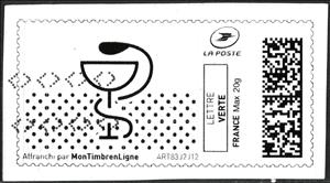 Stamp, Pharmacy Symbol, France,  , Pharmacies, Symbols