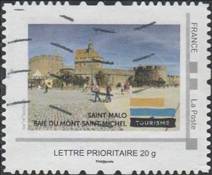 Stamp, Saint Malo Tourism Mont Saint Michel Bay, France,  , Beaches, Tourism, Town Squares