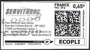 Stamp, Servitrans, France,  , Logos, Postal Services, Postal Traffic, Transport