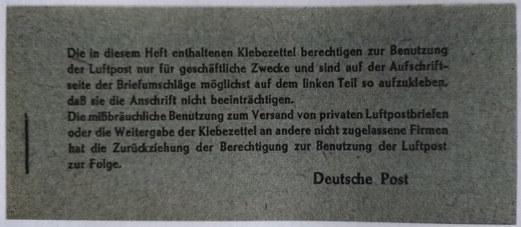 Airmail registration stamp