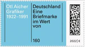 Stamp, Otl Aicher, Graphic Artist, Birth Centenary, Germany, Federal Republic,  , Anniversaries and Jubilees, Famous People, Graphic Artists