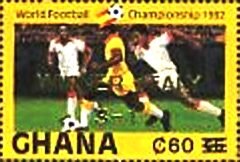 Stamp, Surcharged, Ghana,  , Football (Soccer), Sports