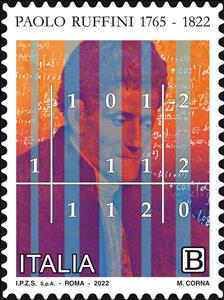 Stamp, Paolo Ruffini, Mathematician, Bicentenary of Death, Italy,  , Anniversaries and Jubilees, Famous People, Mathematicians