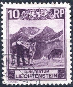Stamp, Alp at the Bettlerjoch, Liechtenstein,  , Animals (Fauna), Cattle, Landscapes, Mammals, Mountains