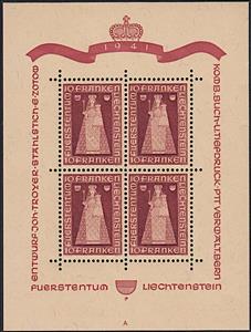 Mini Sheet, Madonna and Child, Liechtenstein,  , Coats of Arms, Saints