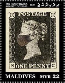 Stamp, The Penny Black Against Covid 19, Maldives,  , Diseases, Healthcare, Stamps