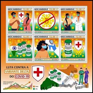 Mini Sheet, Delta Variant of Covid-19, Mozambique,  , Diseases