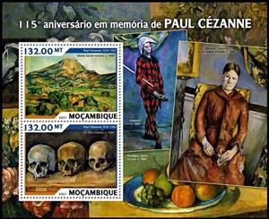 Souvenir Sheet, Paul Cezanne (1839-1906), Mozambique,  , Famous People, Painters