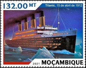 Stamp, RSM Titanic Sinking (15.04.1912), Mozambique,  , Disasters, Passenger-ships
