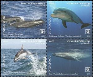 Se-tenant, Dolphins & Whales of the World, Niuafo'ou,  , Animals (Fauna), Dolphins, Sea (Marine) Mammals, Sea Life, Whales