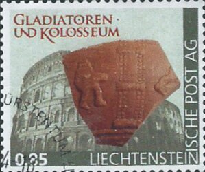 Stamp, Gladiatoren and Colosseum prviate stamp 2, Personalized and Private Mail Stamps,  , Ruins