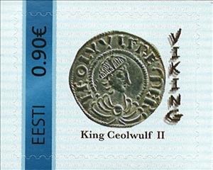 Stamp, Viking King Geolwulf II, Personalized and Private Mail Stamps,  , Coins, Viking Era