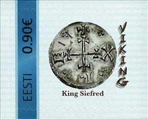 Stamp, Viking King Siefred, Personalized and Private Mail Stamps,  , Coins, Viking Era