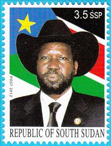 Stamp, President Salva Kiir Mayardit, South Sudan,  , Famous People, Flags, Headgear, Heads of State, Politicians