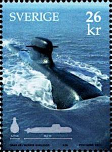 Stamp, Submarine of Swedish Navy, Sweden,  , Navies, Submarines