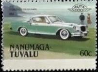 Stamp, Studebaker Golden Hawk, Tuvalu, Nanumaga,  , Cars, Vehicles