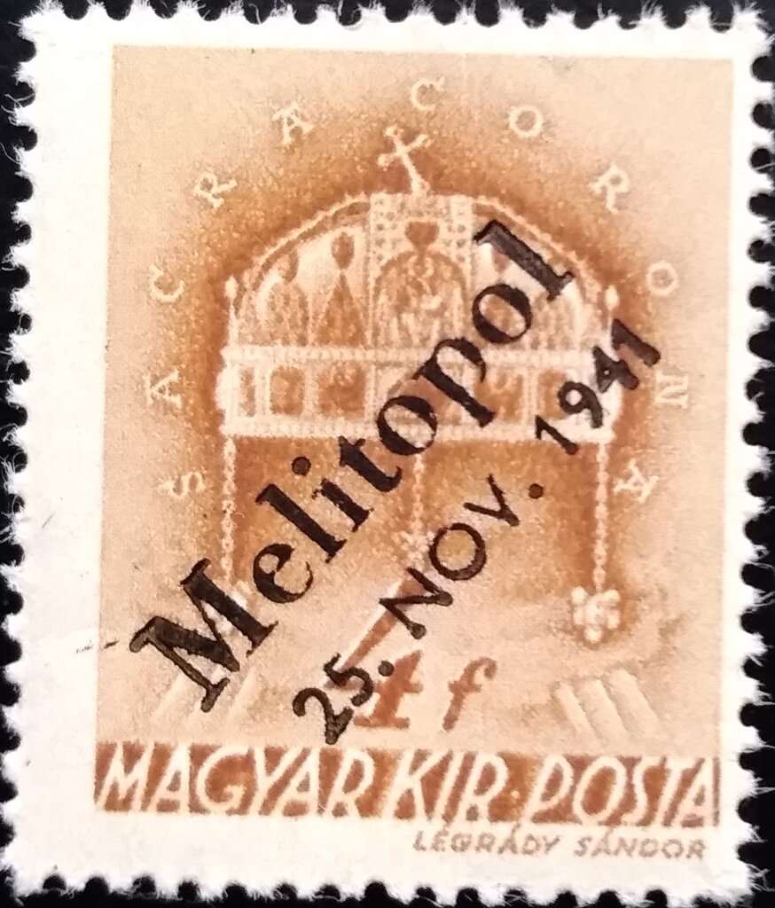 Crown of St. Stephen - overprinted Melitopol 25. Nov. 1941