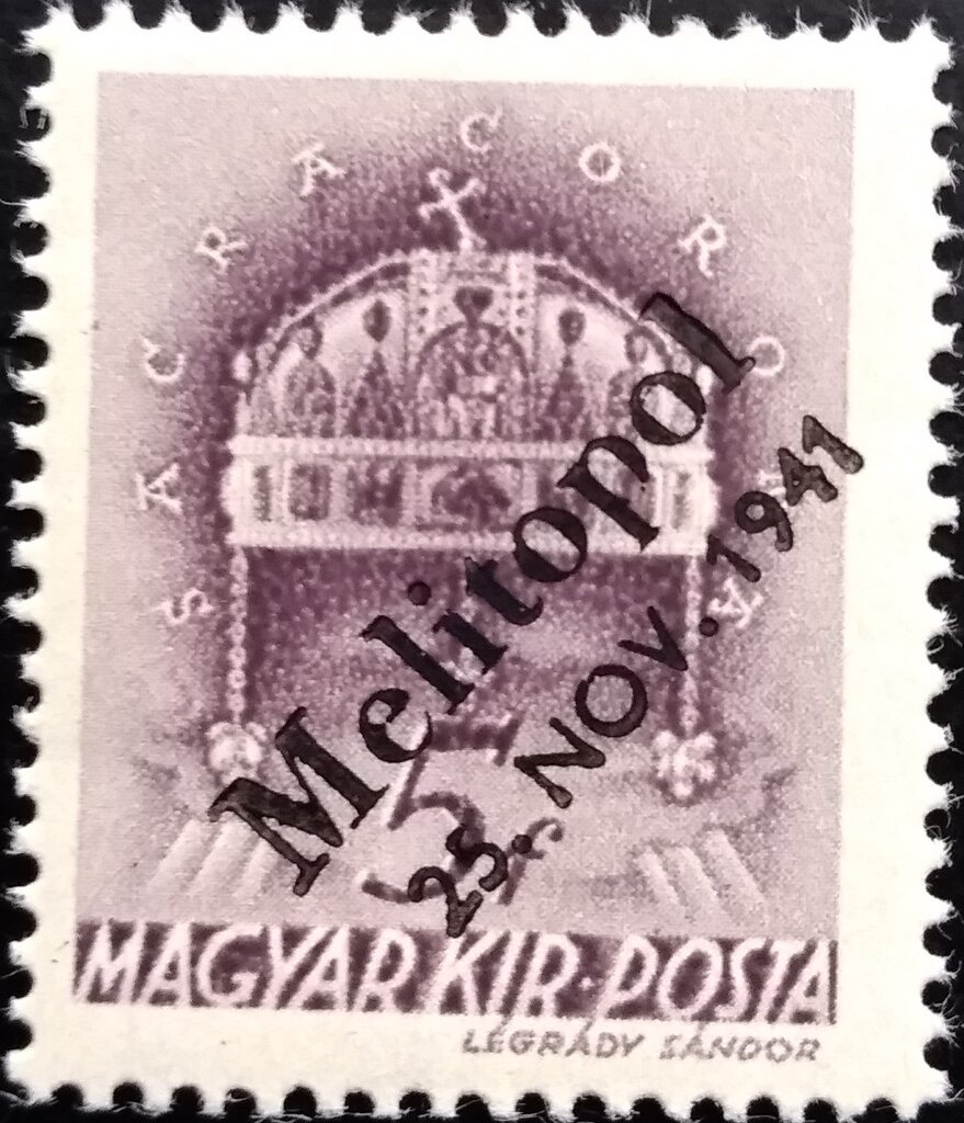 Crown of St. Stephen - overprinted Melitopol 25. Nov. 1941