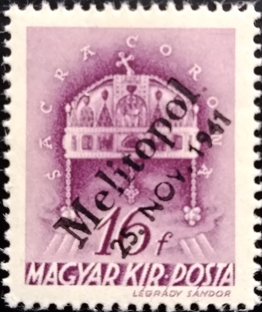 Crown of St. Stephen - overprinted Melitopol 25. Nov. 1941