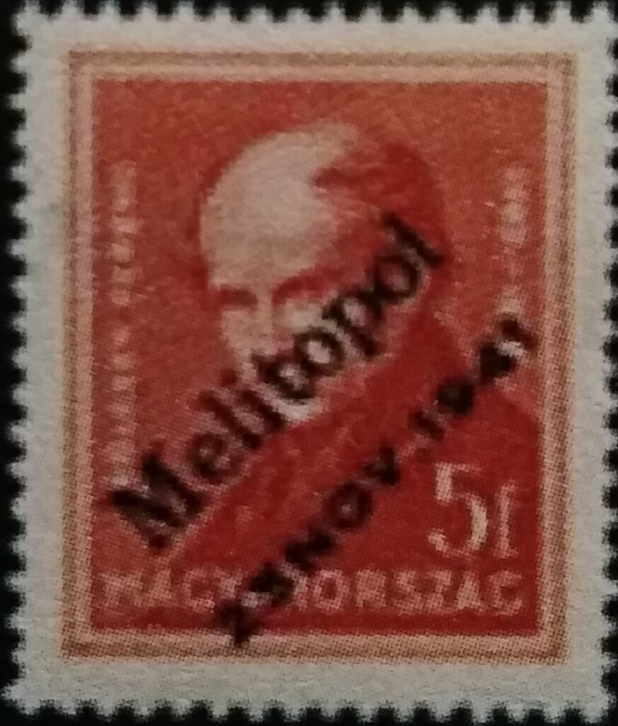 Ferenc Kölcsey - overprinted Melitopol 25. Nov. 1941