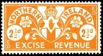 Stamp, Red Hand of Ulster, United Kingdom- Northern Ireland Revenue Stamps,  , Coats of Arms, Crowns and Coronets, Flowers, Hands, Plants (Flora), Symbols