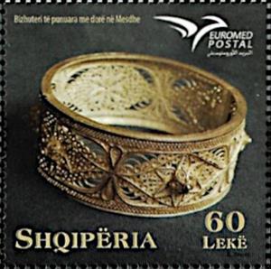Stamp, Euromed 2021 : Handicraft Jewelry, Albania,  , Euromed, Jewelery