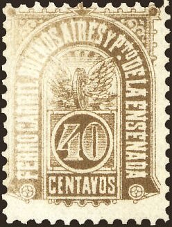 Stamp, Ferrocarril Buenos Aires y Puerto de La Ensenada, Argentina,  , Railways, Telegraphy, Wheels