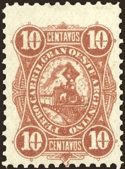 Stamp, Ferrocarril Gran Oeste Argentino, Argentina,  , Locomotives, Railways, Telegraphy, Transport