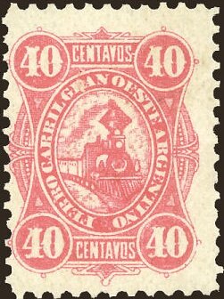 Stamp, Ferrocarril Gran Oeste Argentino, Argentina,  , Locomotives, Railways, Telegraphy, Transport