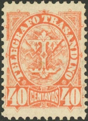 Stamp, Telegrafo Trasandino, Argentina,  , Railways, Telegraphy