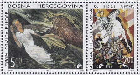 Se-tenant, Sages and Legends, Bosnia and Herzegovina, Croatian Admin,  , Art, C.E.P.T. / Europe, Legends