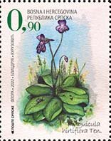 Stamp, Pinguicula hirtiflora Ten., Bosnia and Herzegovina, Serbian Admin,  , Plants (Flora)