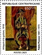 Stamp, Painting by Pablo Picasso, Central African Republic,  , Art, Famous People, Painters, Paintings