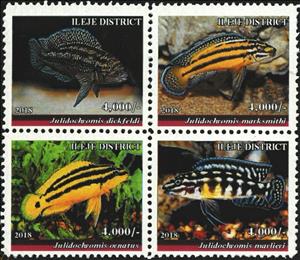 Se-tenant, Freshwater endemic fish, Cinderellas,  , Animals (Fauna), Fishes, Sea Life