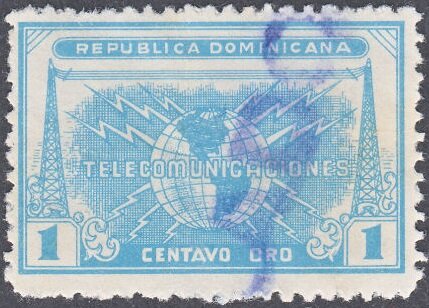 Globe inscribed "TELECOMUNICACIONES"