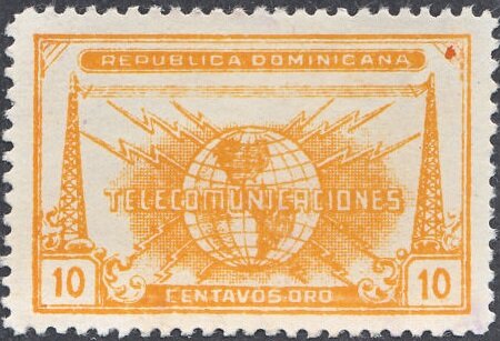 Globe inscribed "TELECOMUNICACIONES"